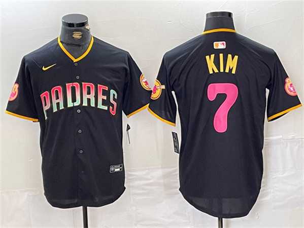 Men's San Diego Padres #7 Ha-Seong Kim Black Cool Base Stitched Baseball Jersey,We sell and wholesale Men's San Diego Padres #7 Ha-Seong Kim Black Cool Base Stitched Baseball Jersey on line form chian!